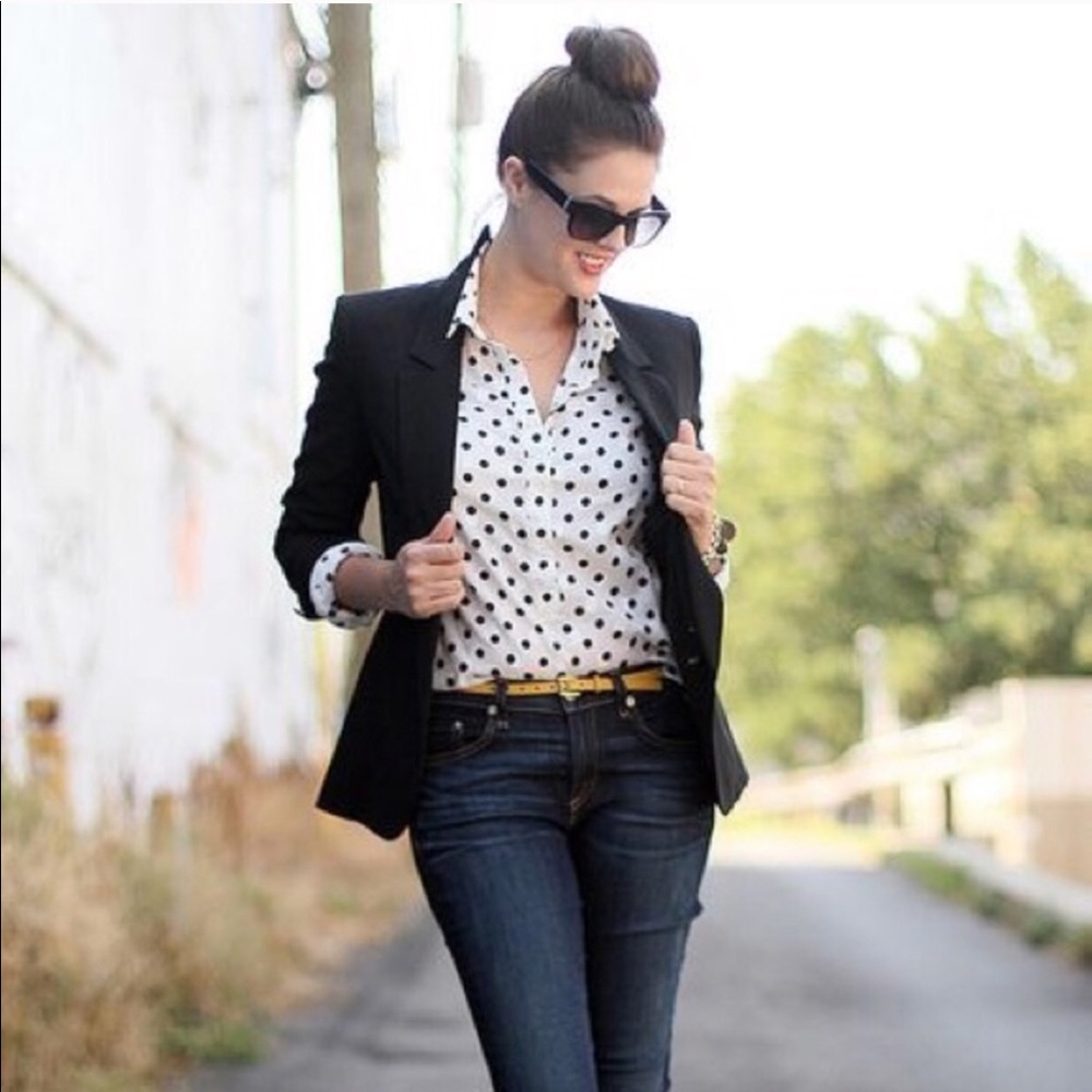 LOFT Polka Dot Button Up